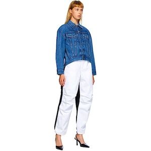 ALEXANDER WANG White and Black Denim Hybrid Cargo Jeans